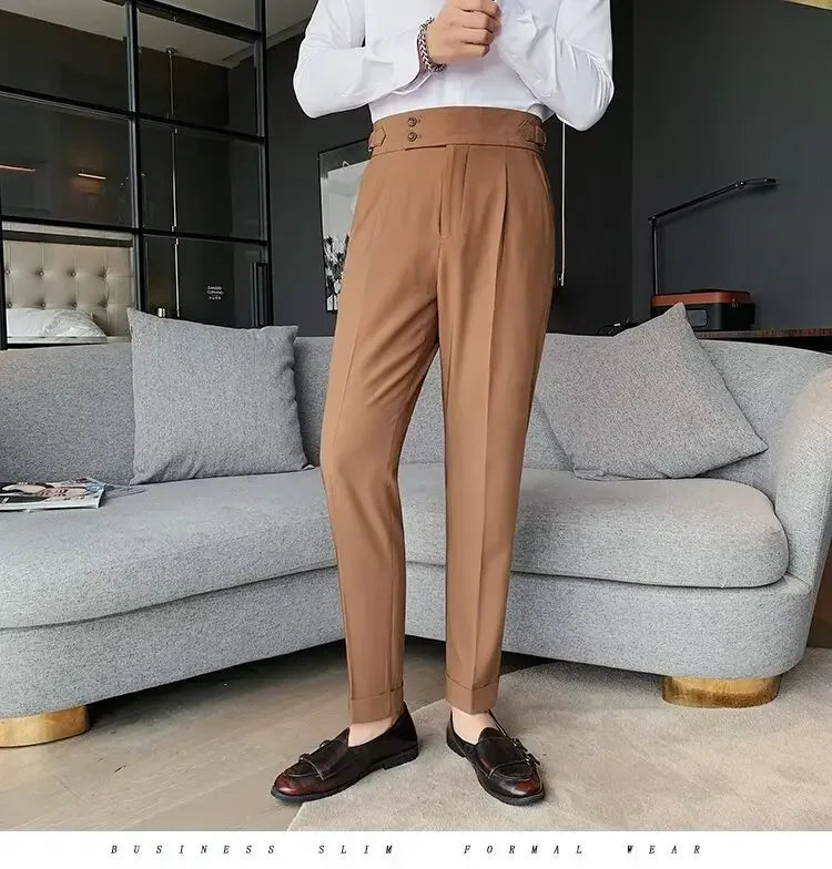 Men's Straight-leg High-waisted Casual Suit Pants High-end Feelslims Slimming Effective Spring Autumn Seasonal Pants