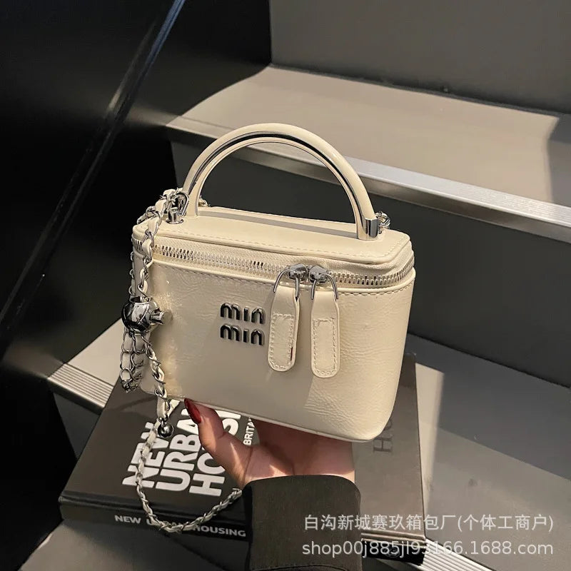 Fashionable Box Handbag Women's Simple Crossbody Small Square Bag Spring 2025 New Style Single Shoulder Chain Bag