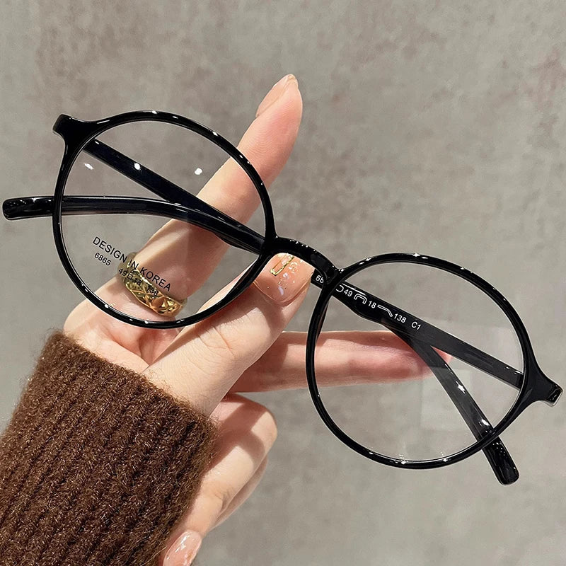 New Round Reading Glasses Women Computer Plastic Hyperopia Presbyopia Eyeglasses Fashion Clear Lens Prescription Eyewear +1.0