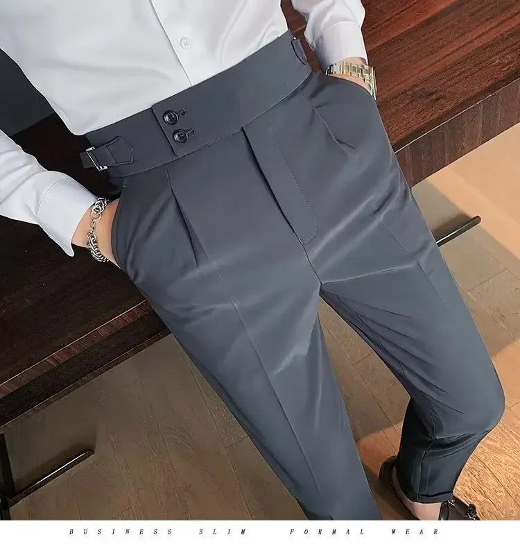 Men's Straight-leg High-waisted Casual Suit Pants High-end Feelslims Slimming Effective Spring Autumn Seasonal Pants