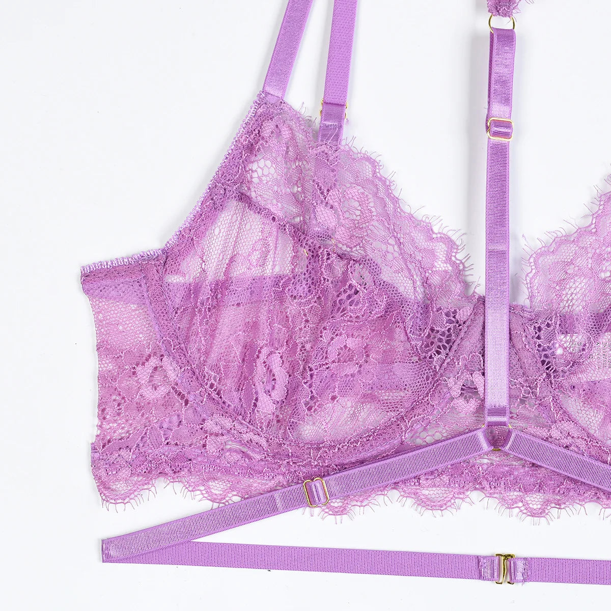 Diccvicc Beautiful Lingerie Eyelash Elegant Transparent Lace Bra Panty Set Floral Embroidery Women Sexy Underwear Exotic Outfit