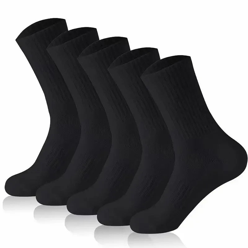 5/10/20 Pairs Neutral Solid Color Round Neck Socks Spring Summer Sweat Absorbing Breathable Soft Comfortable Couple Sports Socks
