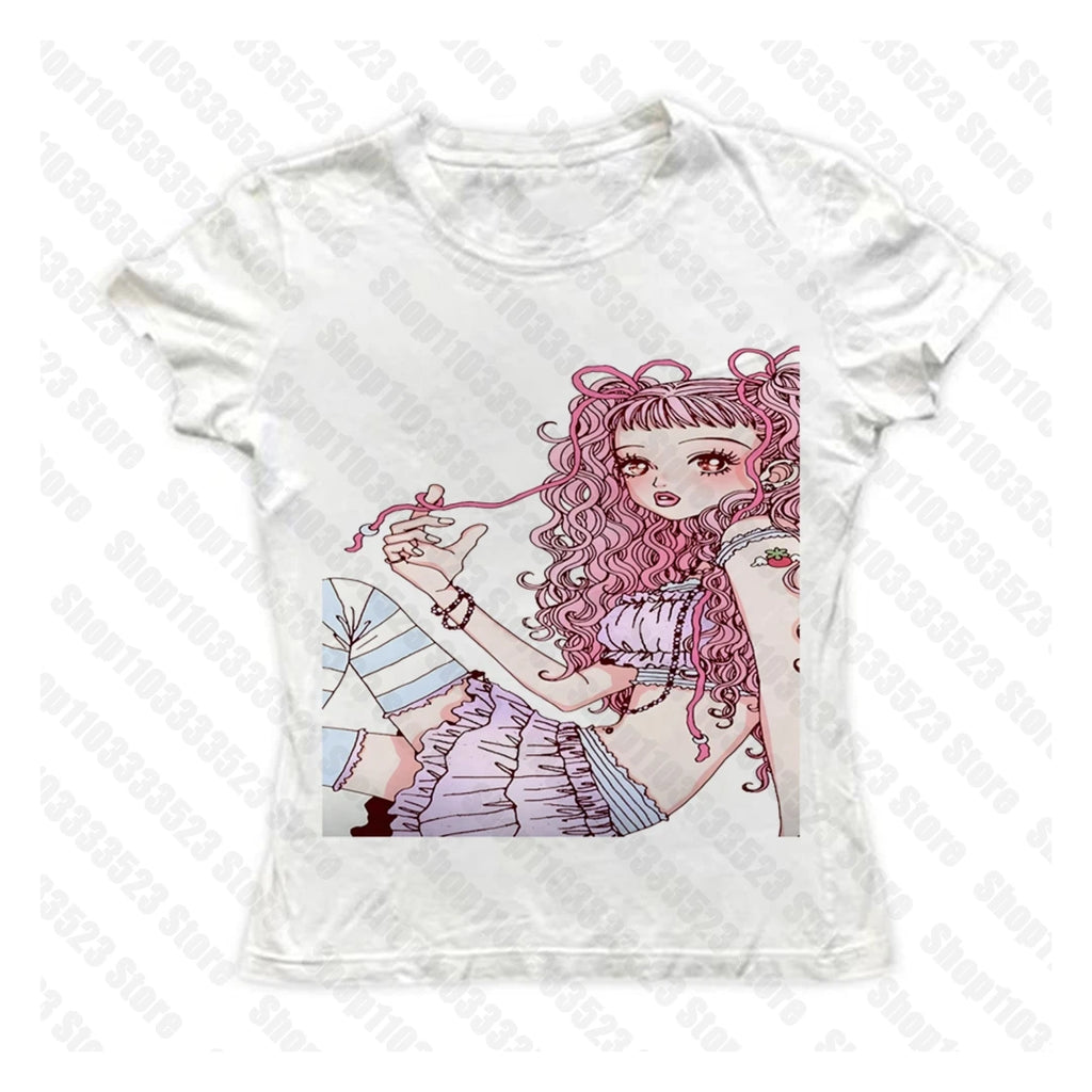 Gothic E-girls Aesthetic graphics Harajuku Women's Tank Women Grunge Crop Tops Y2k style Clothes Gothic Y2k style Punk Baby Tank