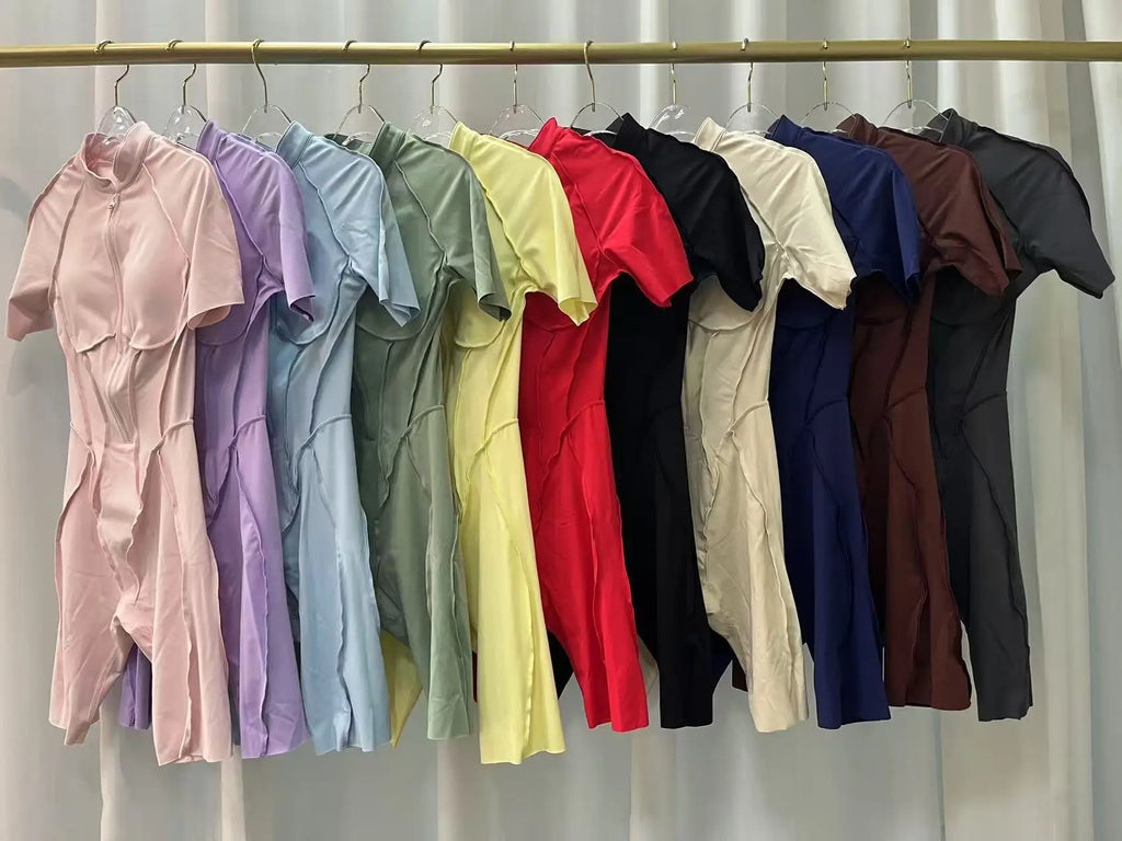 Women's Sports Jumpsuit Zipper Yoga Set Fitness Combination Lift Buttocks Bare Back Gym Sexy Sports Jumpsuit Gym Romper