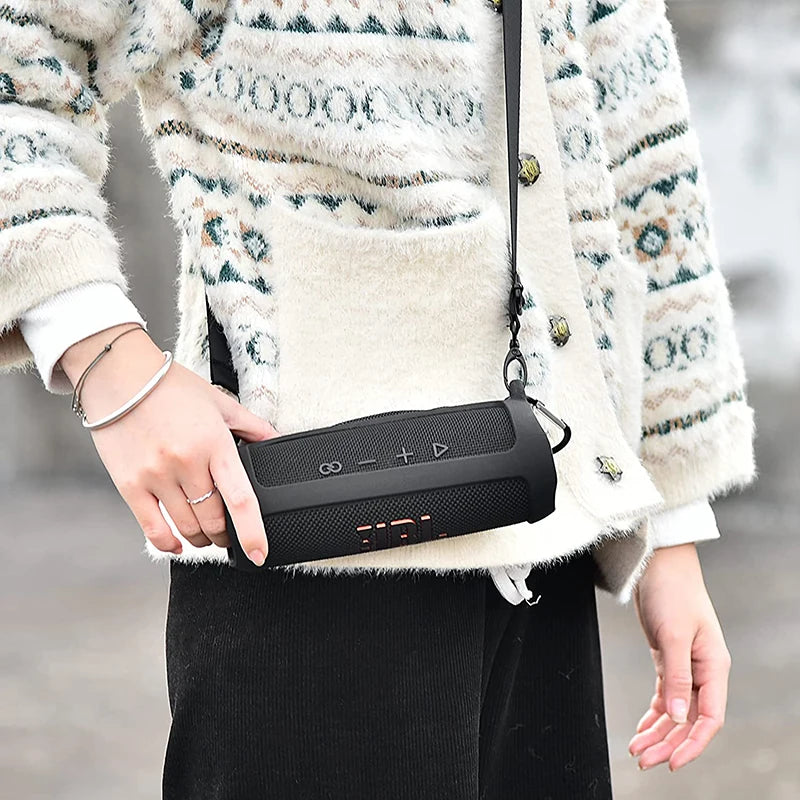 ZOPRORE Silicone Sling Speaker Case Cover for JBL Flip 6 Portable Soft Protective Case for JBL Flip6 Wireless Bluetooth Speaker