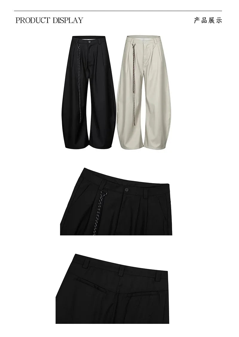 High Waist Women Suit Pants Straight Office Ladies Korean Fashion Trousers Casual Button Loose Female Black Pants New 2025