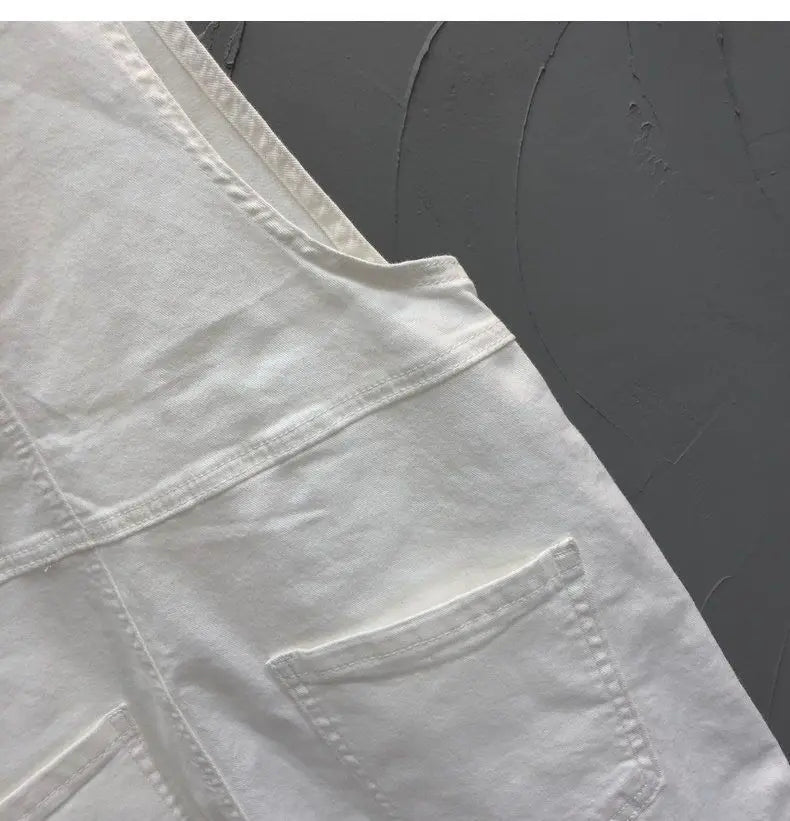 Denim Rompers Women Summer Baggy Solid Wide-leg Harajuku Students Stylish Empire Korean Style Pure Colors Female Sweet Playsuit