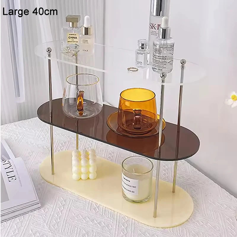 3-layer Acrylic Desktop Storage Rack Water Cup Perfume Bathroom Table Top Cosmetics Storage Jewelry Display Frame Organizer