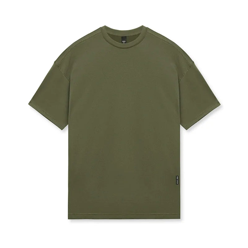 Men's Summer Casual Loose Oversized T-shirt O-Neck Short Sleeve Tee Male Quick Dry Breathable Gym Fitness Undershirt Clothing