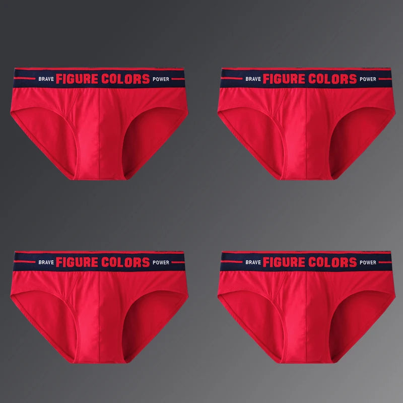 4pcs Men's Briefs Underwear Sexy Antibacterial Men's Panties Underpants Male U Convex boxer briefs for Man Absorbent Elastic