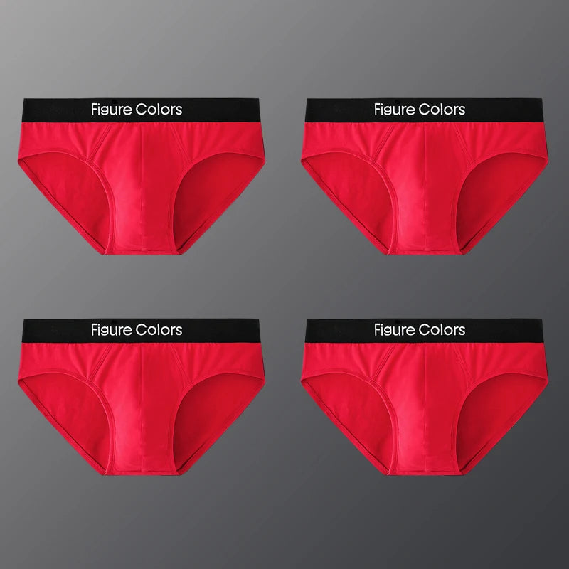 4pcs Men's Briefs Underwear Sexy Antibacterial Men's Panties Underpants Male U Convex boxer briefs for Man Absorbent Elastic