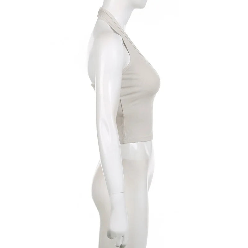 Top Women Y2k Devil's Eyes Retro Print Hanging Neck Suspender Vest Women's Summer Korean Fashion Slim And Slimming Short Top