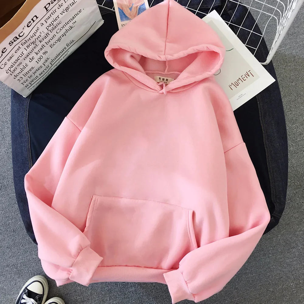 2023 Amazon Ebay Cross-border Selling Solid Color Hooded Sweatshirt For Women Independent Station Ebaywomen's Blank Hoodie 2temu