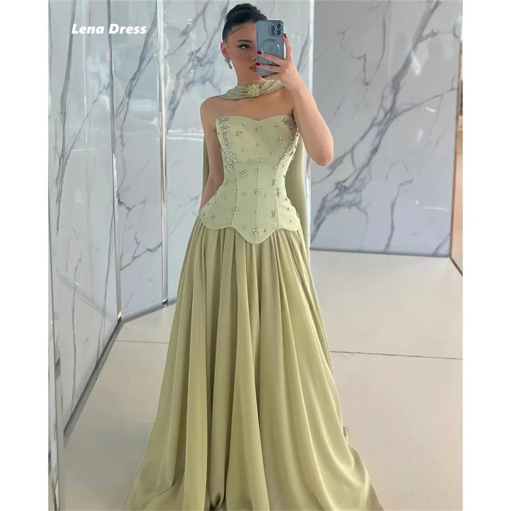 Lena Off-shoulder Women's Prom Dress Luxury Women Evening Dress Custom Made Long Prom Dresses 2025 Line A Robe Soiree Ball Gowns