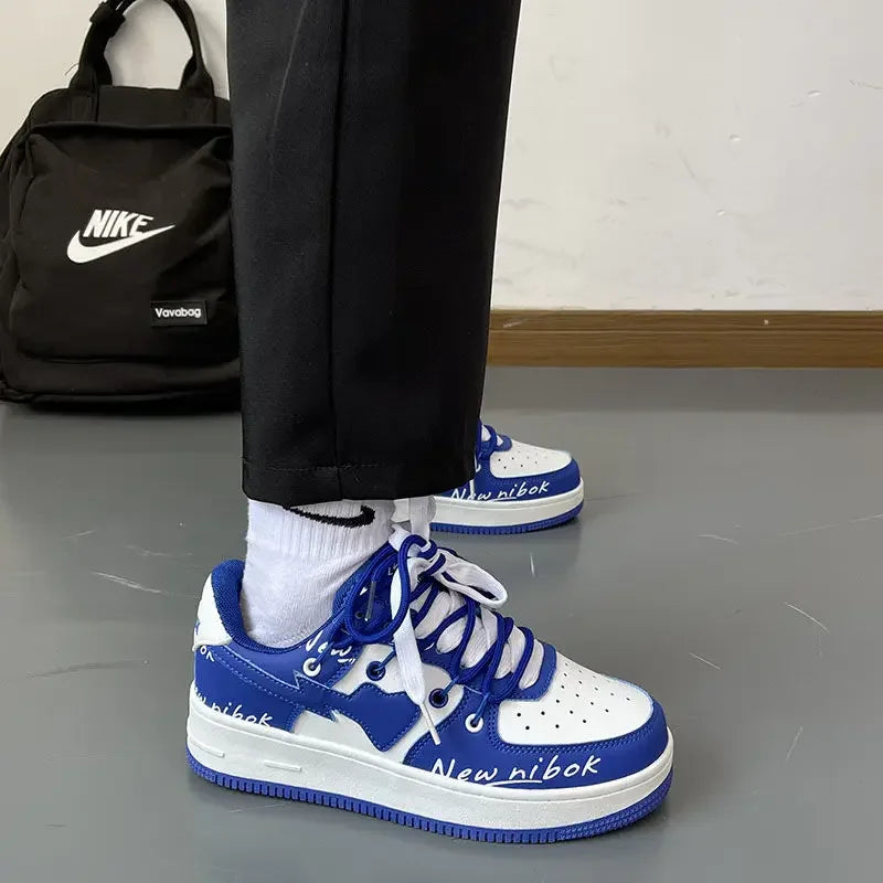 Women's Low-Top Breathable Trendy Shoes 2023 New Style Couple Casual Shoes PU Leather Rubber Bottom Comfortable Sneakers