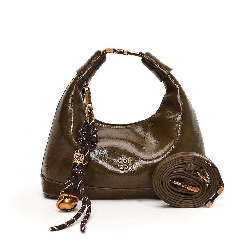 Solid Color PU Leather Minimalist Women Tote Handbag, Versatile Style Handbag Crossbody Shoulder Bags Large Capacity Hobo Purses