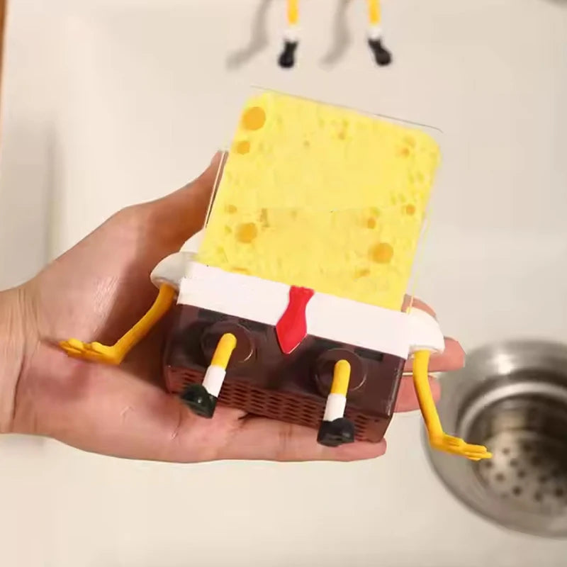 1PC Creative Drainage Rack Home Kitchen Sink Shelf Dishwashing Brush Wipe Sink Wall Mounted Drainage Basket