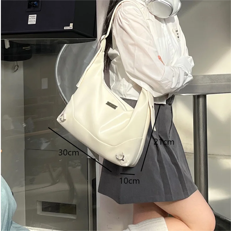 Women's Shoulder Bags 2024 Fashion Female Commuter Soft PU Leather Handbag Casual White Large Capacity Crossbody Bags for Ladies