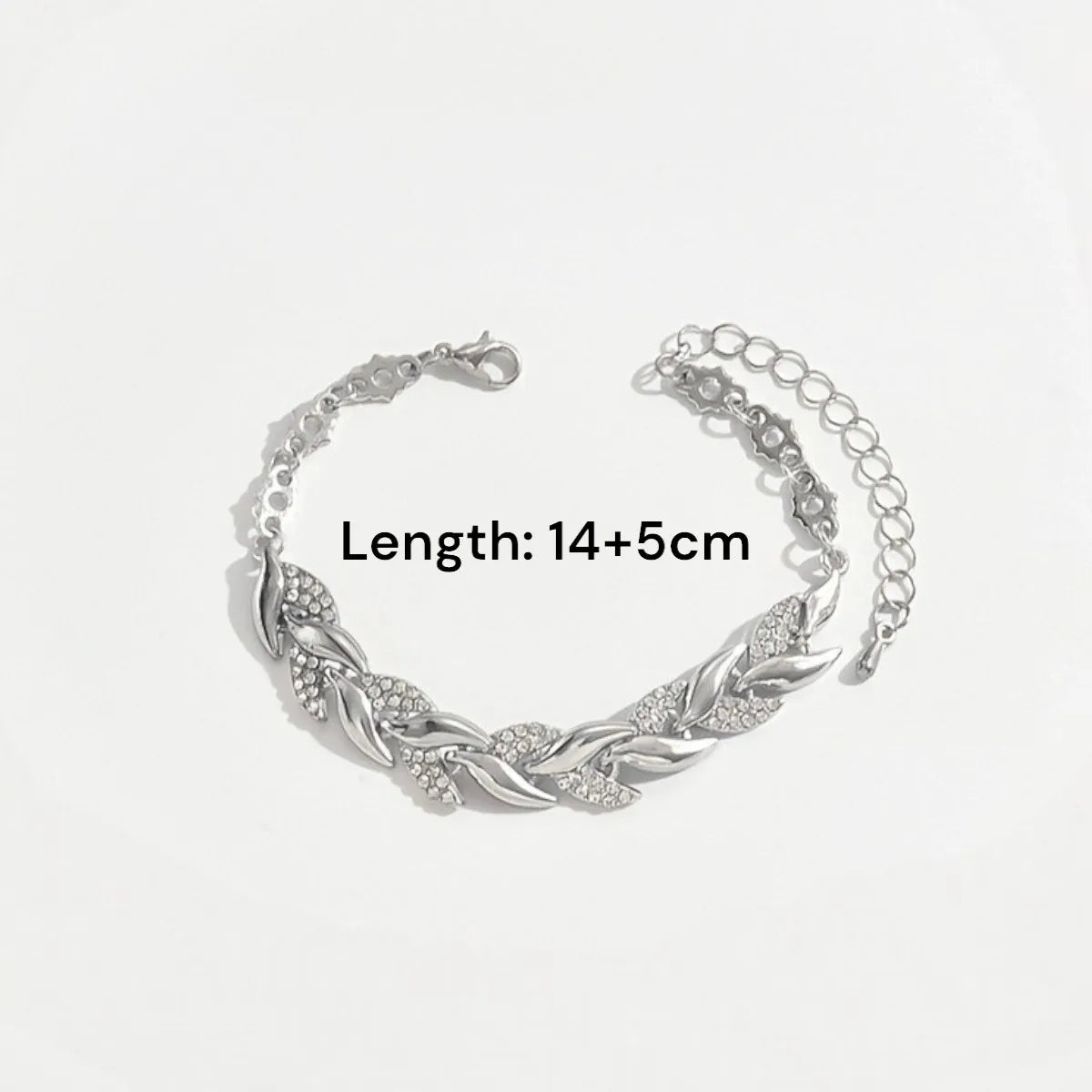 2PCS Elegant Design Glass Rhinestone Chain Fish Tail Necklace with Matching Bracelet for Women Luxury Jewelry Set Fashion Style