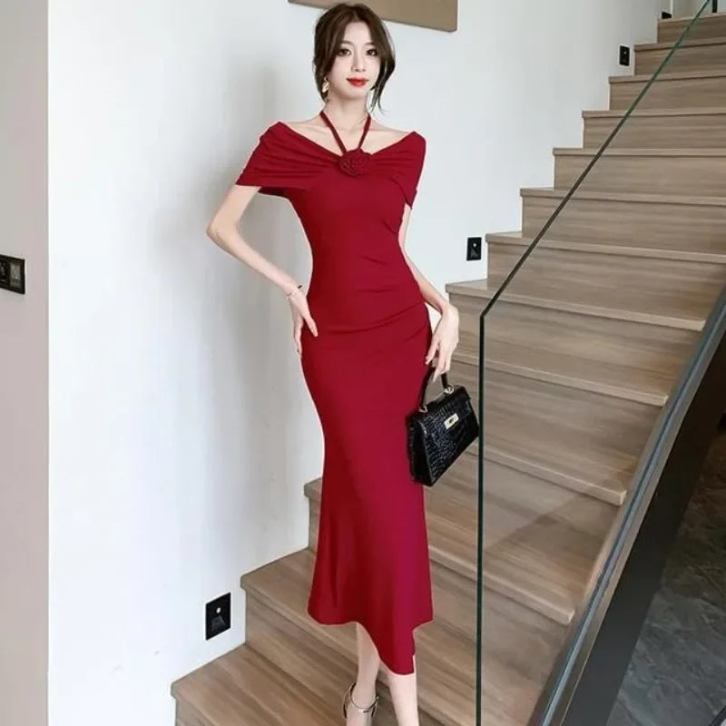 Dresses for Women Short Sleeve Corset Coquette Party Prom Maxi Sexy Long Tight Formal Occasion Bodycon Evening Woman Dress Hot
