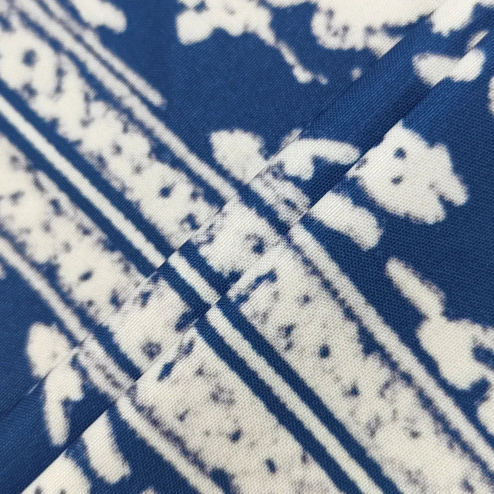 Rafiah Boutique Women's Even Dress 2025 Summer Modest Fashion Short Puff Sleeve V-Neck Chinese Style Graphic Printing Long Dress