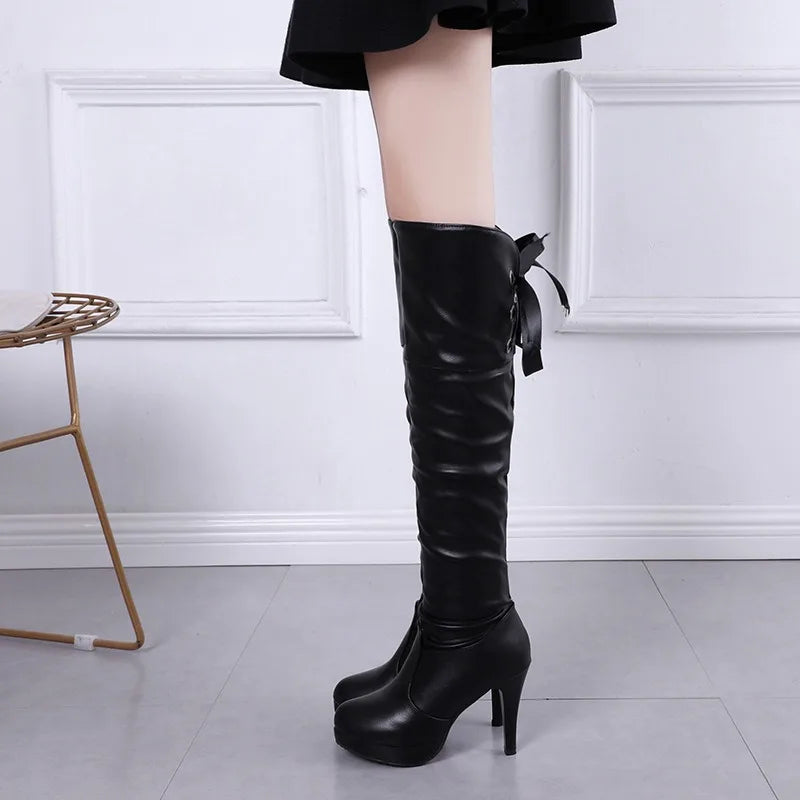 Classics Women Boots Luxury Knight Women Length Boot Fashion Sexy Soft Leather Shoes Leather Elegant Comfortable Knee High Boots