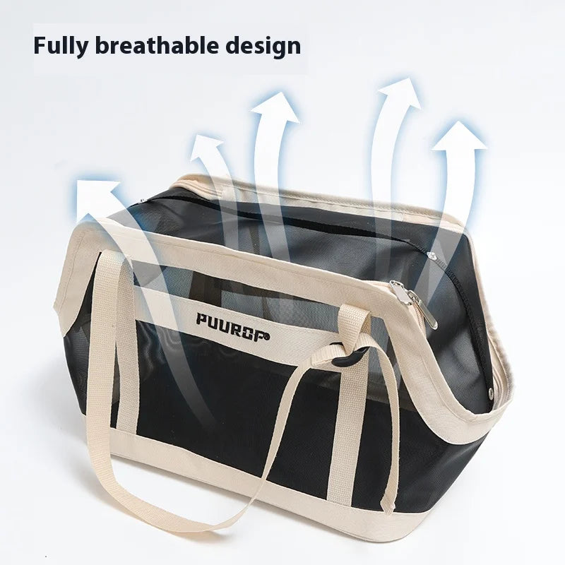 Summer breathable full-mesh fabric portable travel pet bag for going out
