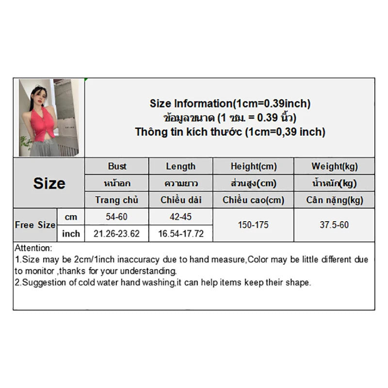 V-neck Camis Women Hotsweet Sexy Halter Crop Tops Zipper Streetwear Pure Sleeveless Chic