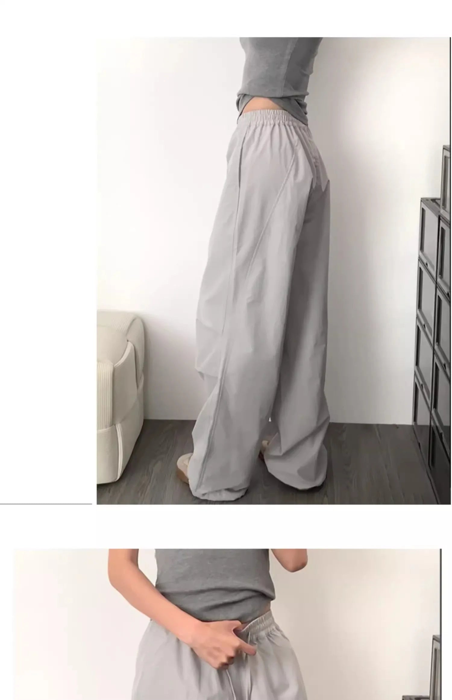 High Waist Wide Leg Pants Women's Retro American High Street Paratrooper Trousers Spring Summer New Loose Drapey Cargo Pants