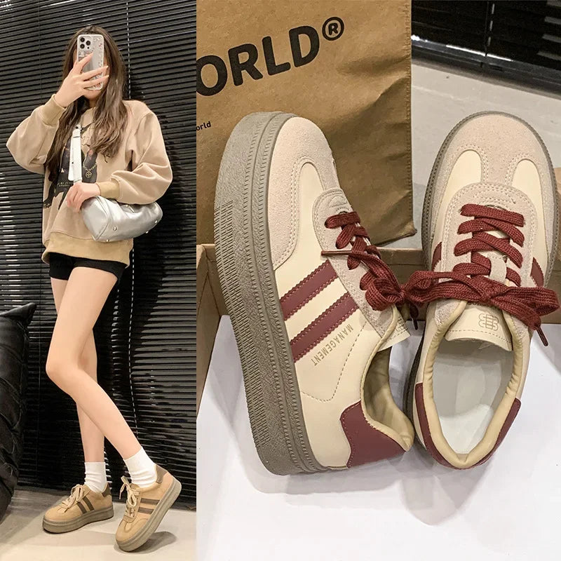 Women's Casual Sports Shoes Spring New Style Versatile Lightweight Lace-Up Mesh Thick Bottom Foot-Extending Dad Sneakers