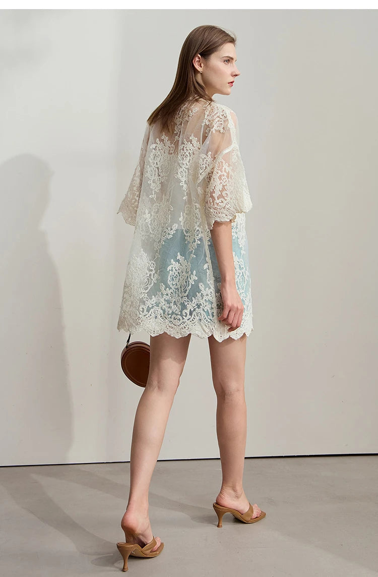 AMII Minimalist Office Lady Print Shirts Women Summer 2025 Short Sleeve Turn-down Collar Loose Blouses Female Fashion 12542155