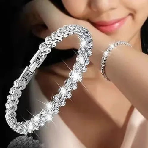 4Pcs/Set Fashion Snake Green Gemstone Bangle Rhinestone Full Metal Bracelet For Women Birthday Party Christmas Gift Jewerly