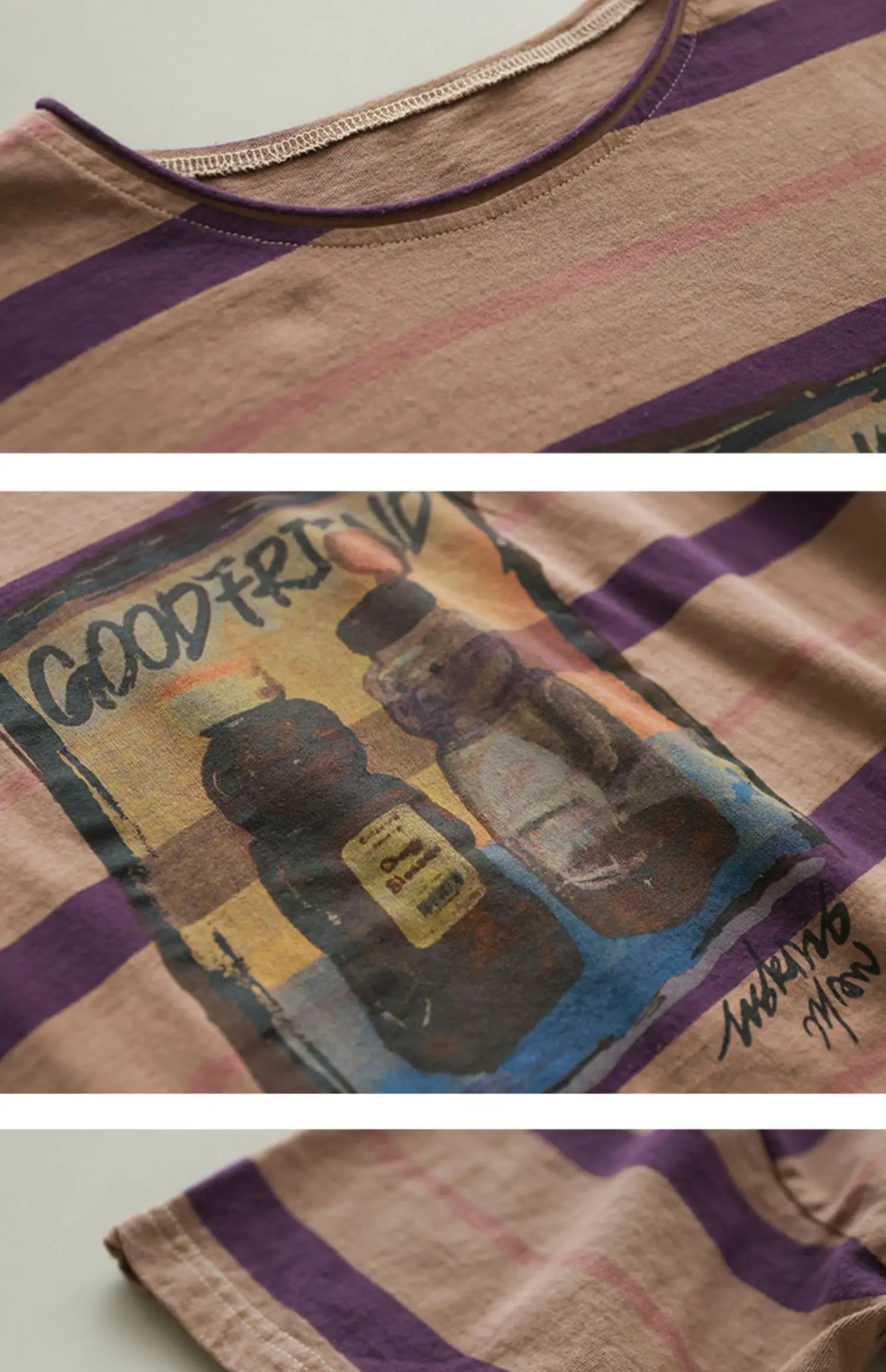 plus Size Women's Cotton T-irt ort Sve Slimming Top Summer Street Sle Printed round Ne Loose Fit Casual Wear