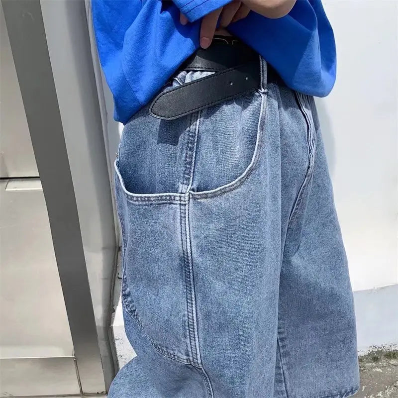 Multi-pockets Cargo Pants Summer Short Jeans Breeches Hip Hop Streetwear Baggy Denim Shorts Casual Wide-leg Capris Pants 5XL-M
