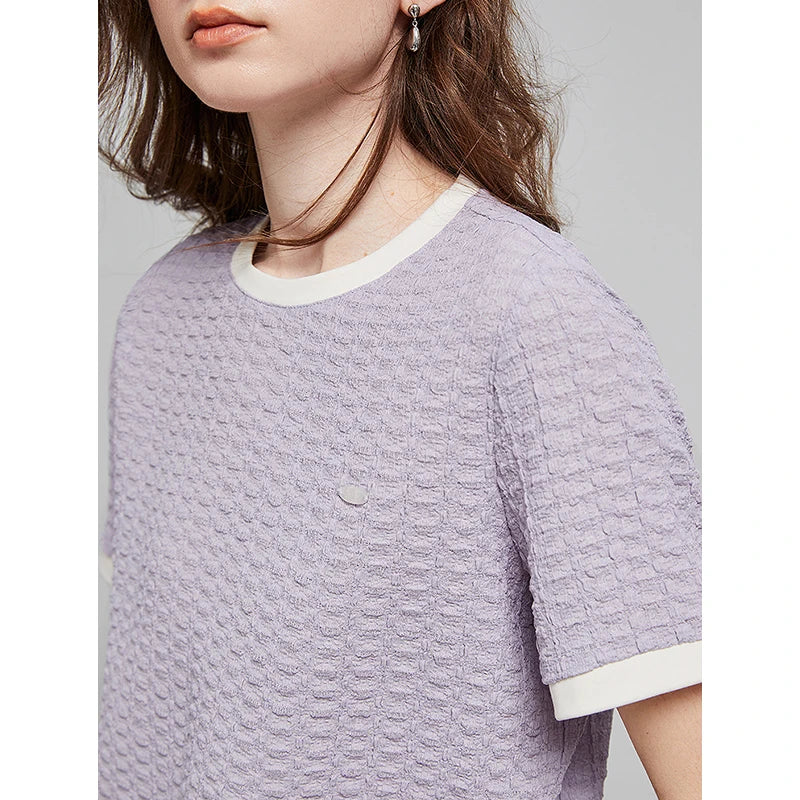 TOYOUTH Women Short Sleeve T shirt 2025 Spring New Tops 8521006