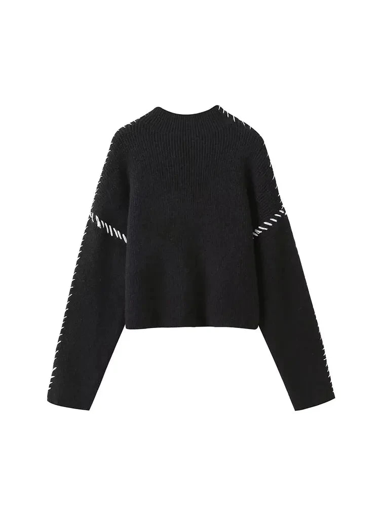 ZaZevity Autumn Winter Oversize turtleneck Sweater Loose Slimming Casual Design Sense Fashion Knit Top Outerwear