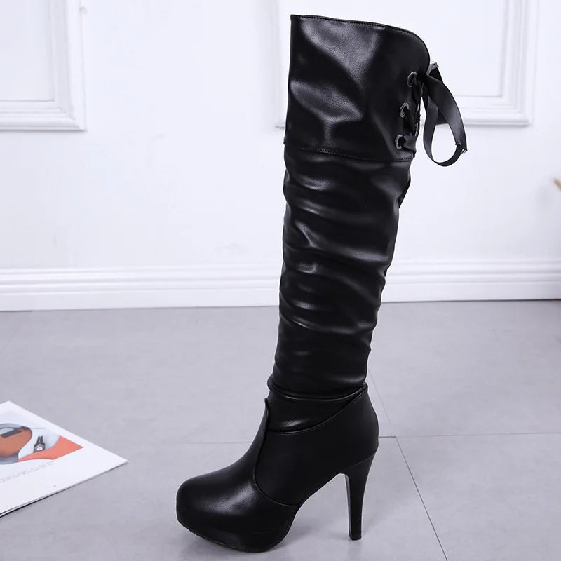 Classics Women Boots Luxury Knight Women Length Boot Fashion Sexy Soft Leather Shoes Leather Elegant Comfortable Knee High Boots