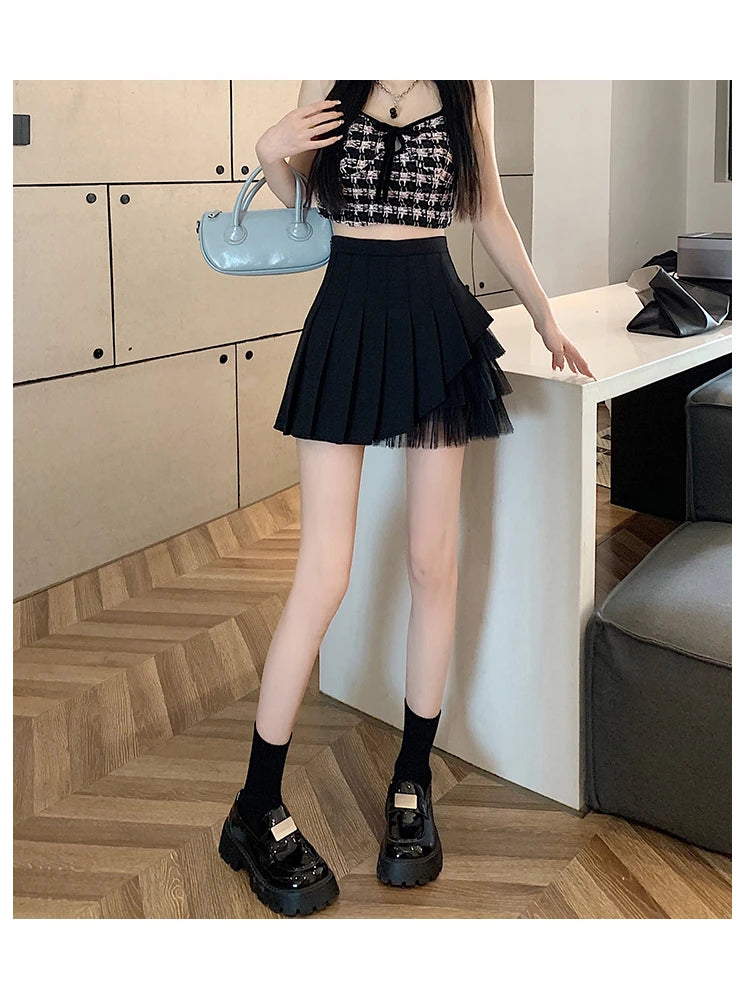 Slimming A-Line  Skirt for ort Women High Waist Pleated Tulle f Body Skirts Commute Sle Summer Collection