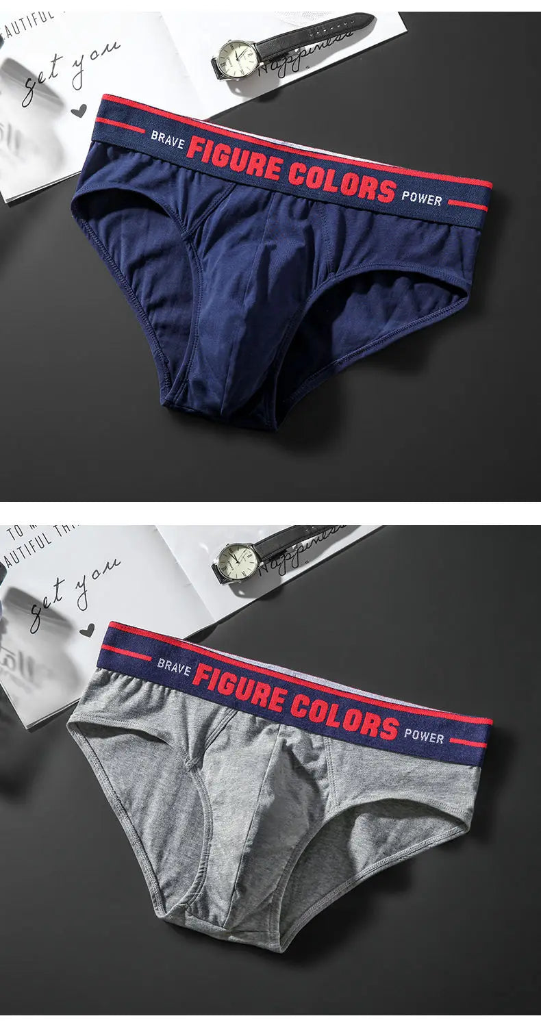 4pcs Men's Briefs Underwear Sexy Antibacterial Men's Panties Underpants Male U Convex boxer briefs for Man Absorbent Elastic