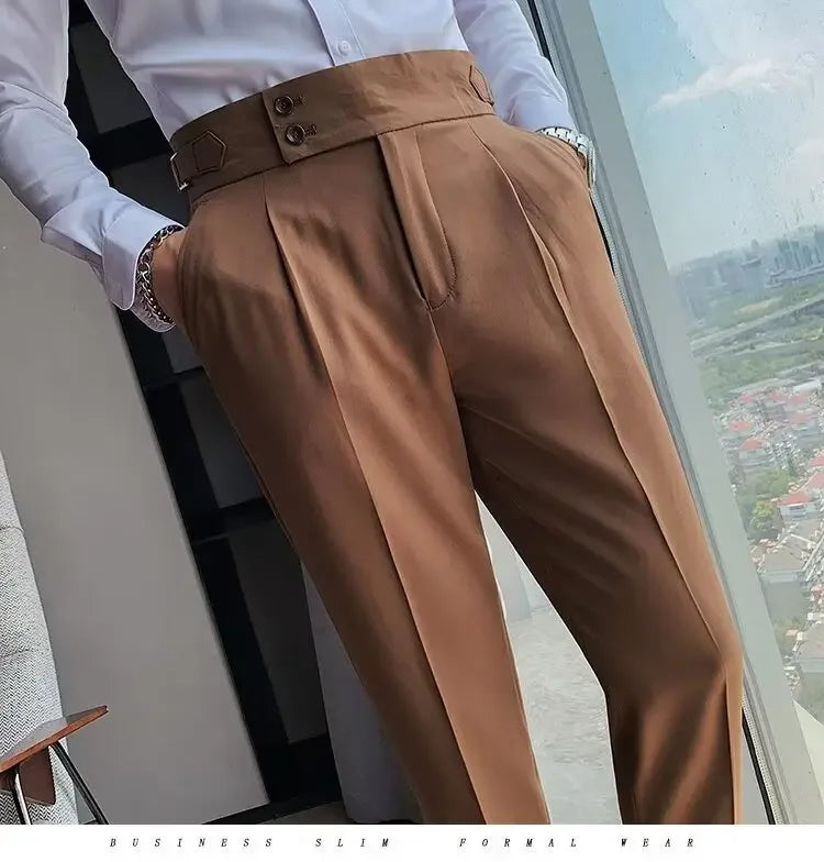 Men's Straight-leg High-waisted Casual Suit Pants High-end Feelslims Slimming Effective Spring Autumn Seasonal Pants