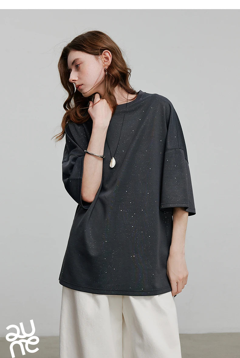 TOYOUTH Women Short Sleeve T shirt 2025 Spring New Tops 8521010