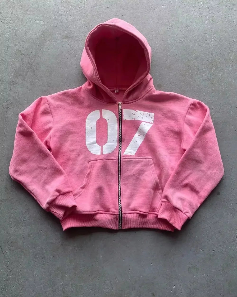 Men 07 Yellow Hoodie American Retro Graphic Print Cotton Thickened Oversized Streetwear Pullover Casual Sweatshirt Fall Winter