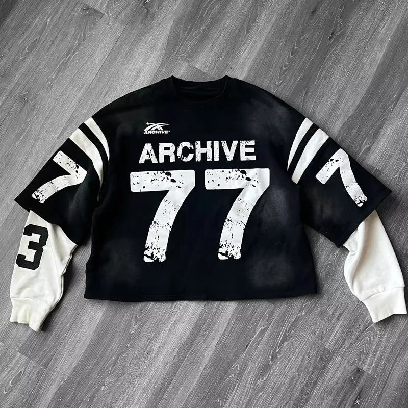 Y2K Sports Camouflage Jerseys Female Male Goth Oversized Loose Bough Pattern Long-sleeved Shirt Hip Hop Sweatshirt Street Wear