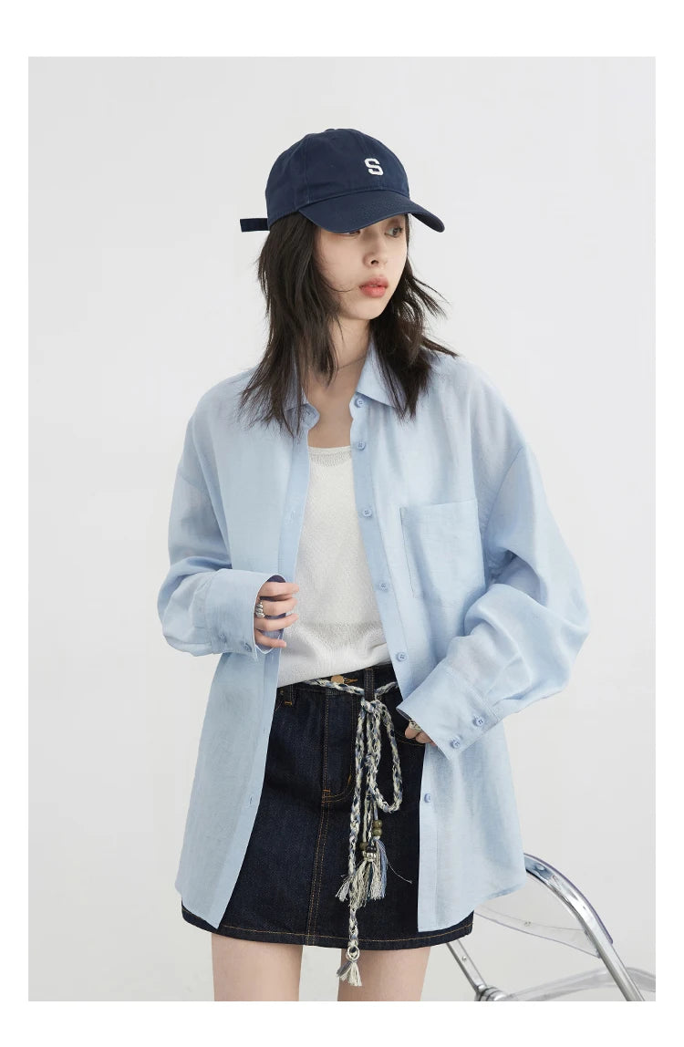 CHIC VEN Women Long Sleeve Shirts Solid Loose Casual New Style Design Back Hollow Out Shirt Female Blouse Spring Summer 2025