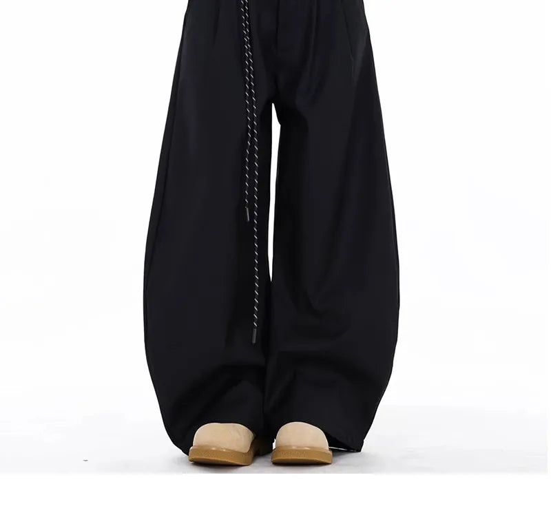 High Waist Women Suit Pants Straight Office Ladies Korean Fashion Trousers Casual Button Loose Female Black Pants New 2025