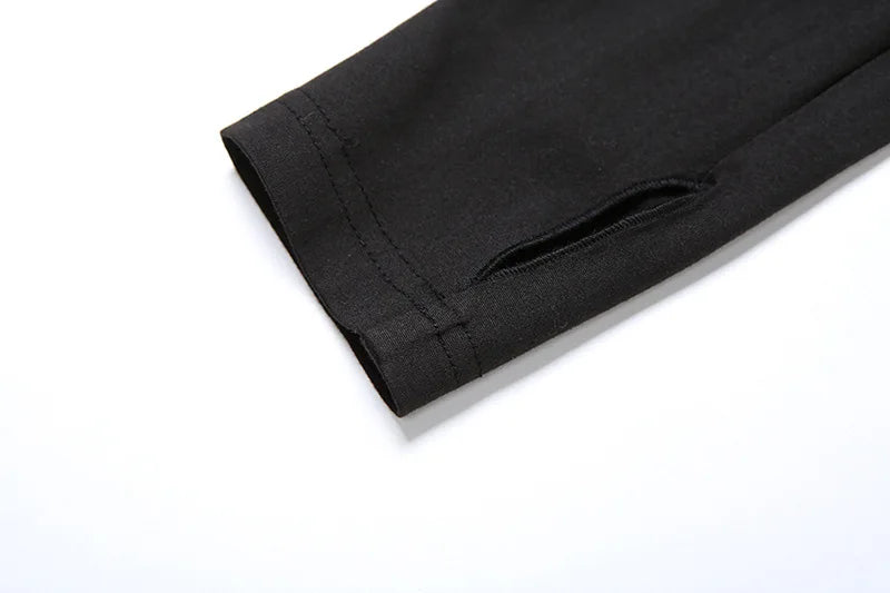 Bandage Hollow Out Sexy Cyber Y2k Bodysuits Gothic Techwear Mesh Patchwork Tops Female Glove Sleeve Mock Neck Bodysuit