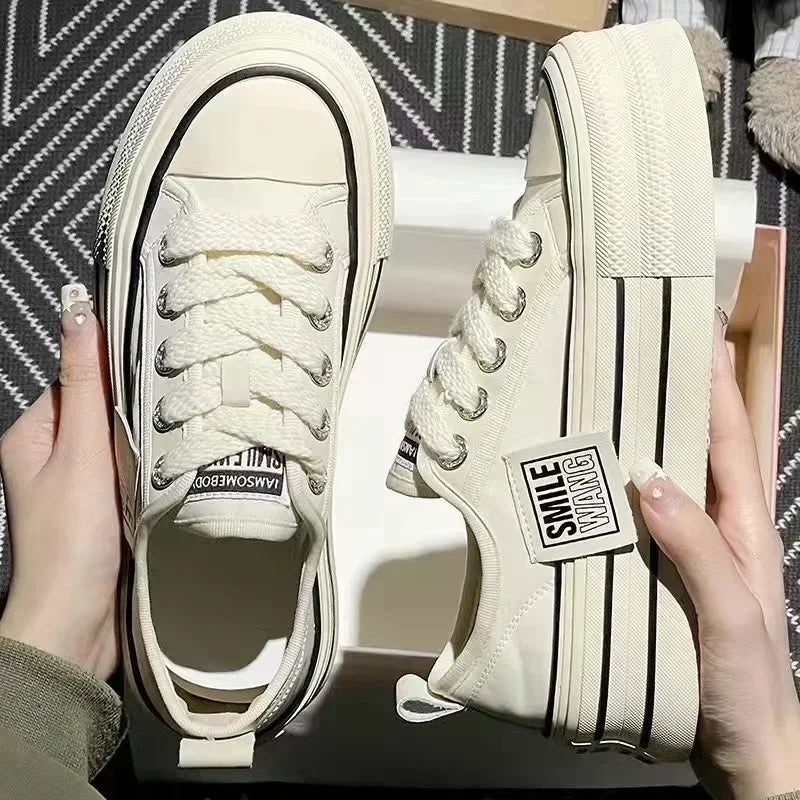 Canvas Shoes Women Spring Summer Casual Walking Platforms Vulcanized Shoes Ladies Fashion Chunky Sneakers Zapatos Para Mujer