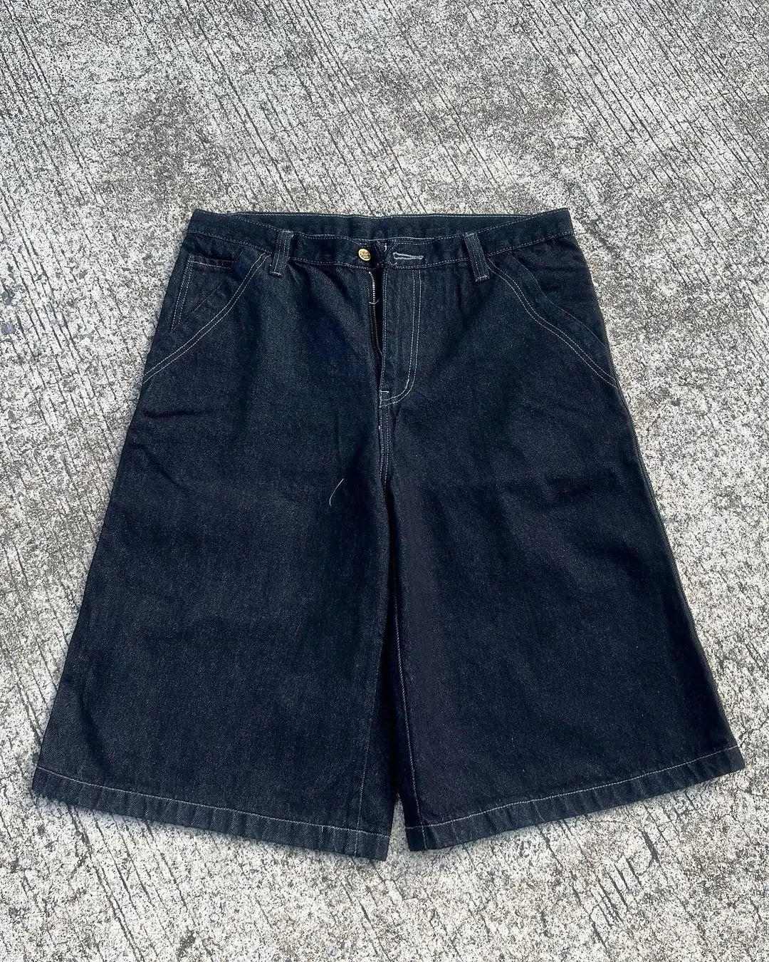 Y2K New American Fashion Pattern Letter Embroidery Baggy Denim Shorts Women Street Vintage Hip Hop Casual Shorts Women Clothing