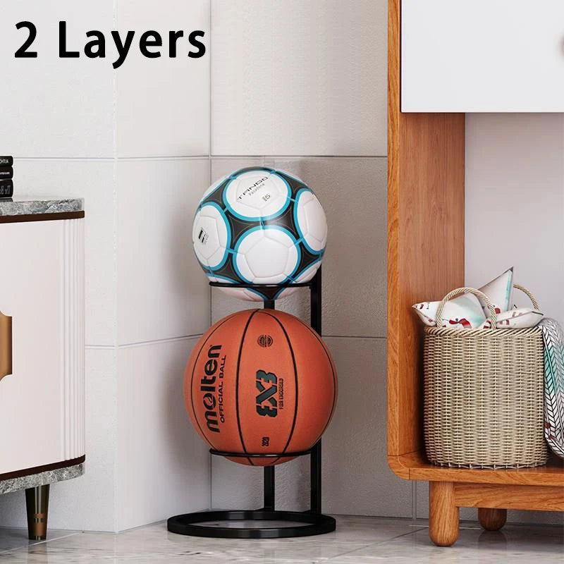 2/3/4/5Layers Basketball Storage Rack Indoor Children Balls Placed Rack Football Volleyball Basketball Holder Balls Metal Stand