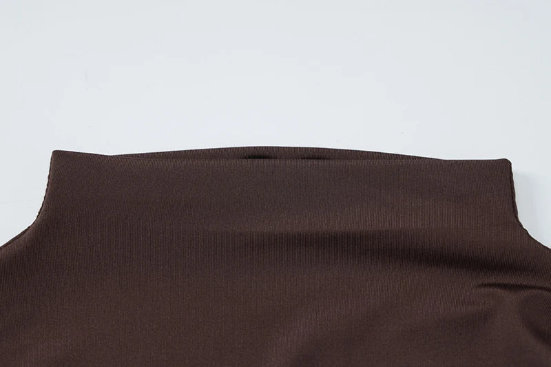 Mozision Irregular Draped Ruched Sexy Mini Dress For Women Elegant Turtleneck Sleeveless High Waist Pleated Club Party Dress